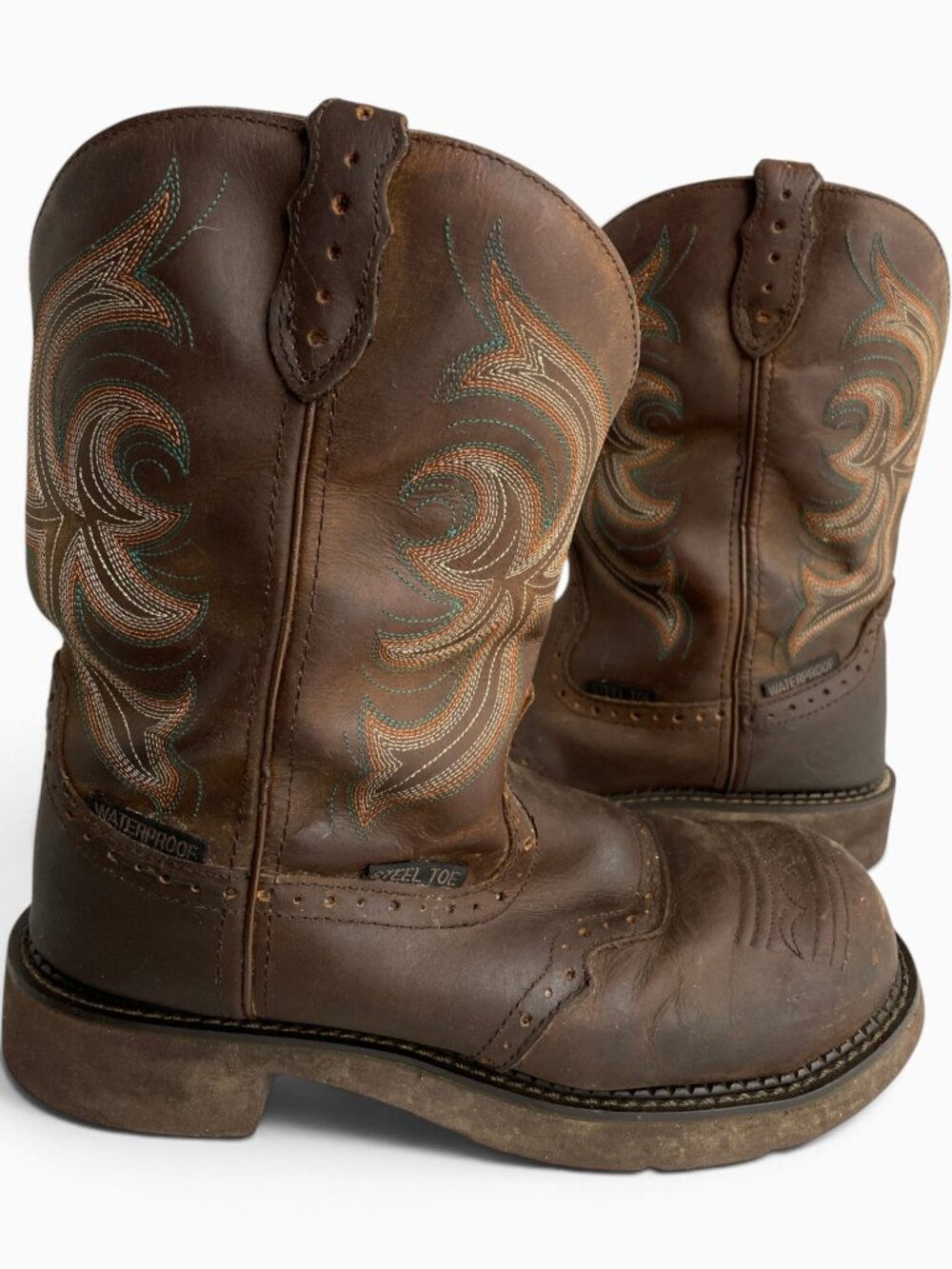 Justin Gypsy Waterproof Steel Toe Western Cowboy Ranch Work Boots Women's 9.5 B